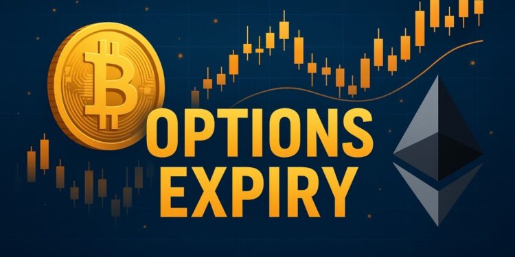 Today many options on Bitcoin and Ethereum are expiring.