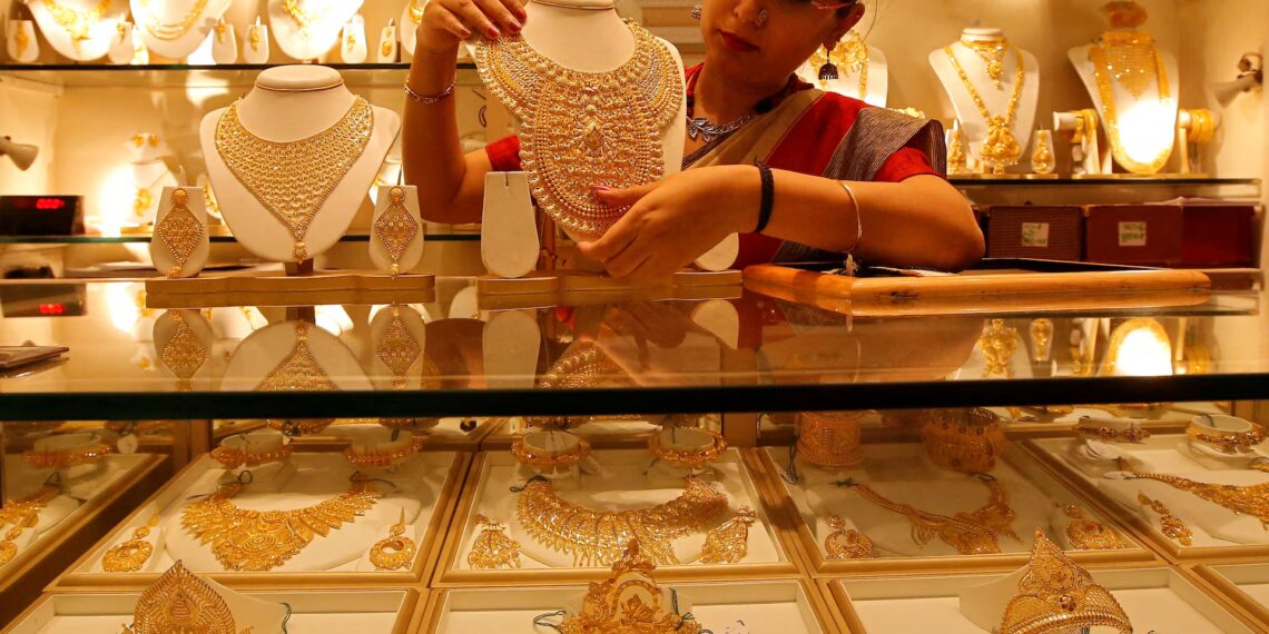 Gold nears two-week high as Fed outlook, Middle East conflict stay in focus